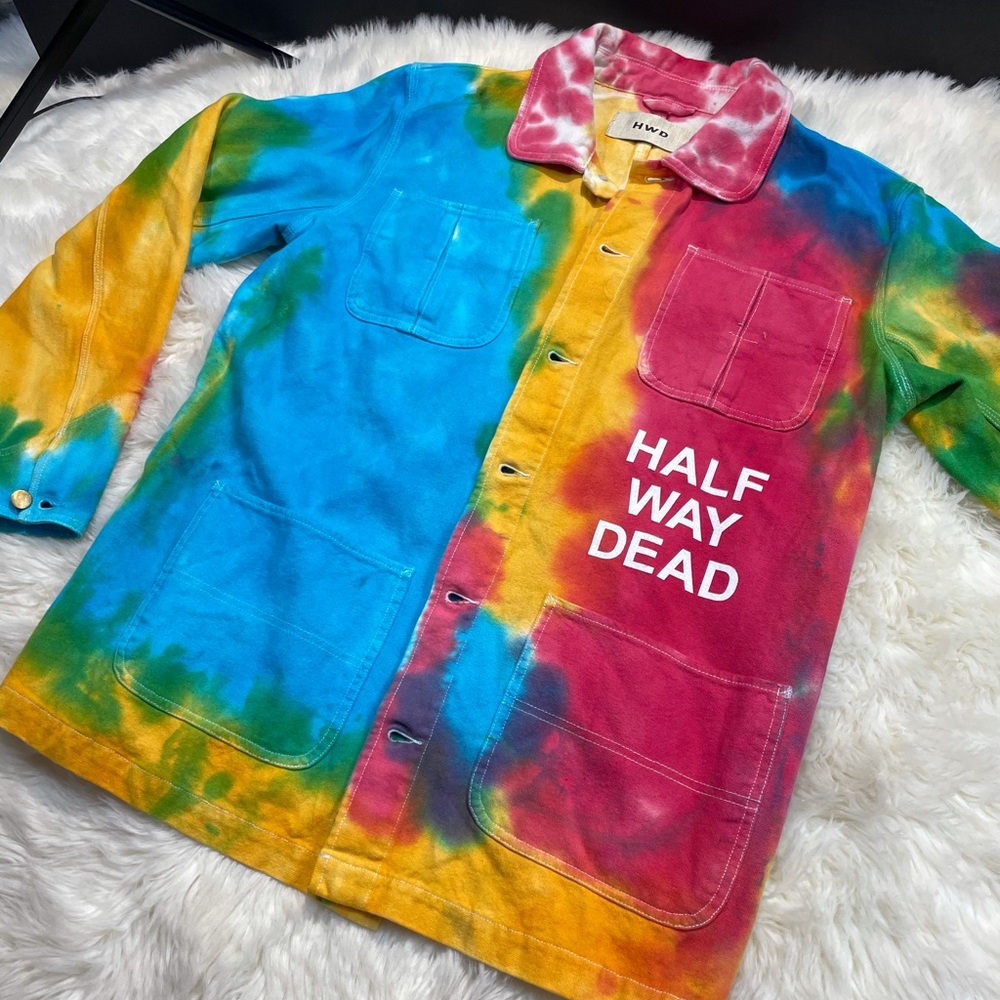 Half way dead dyed denim jacket